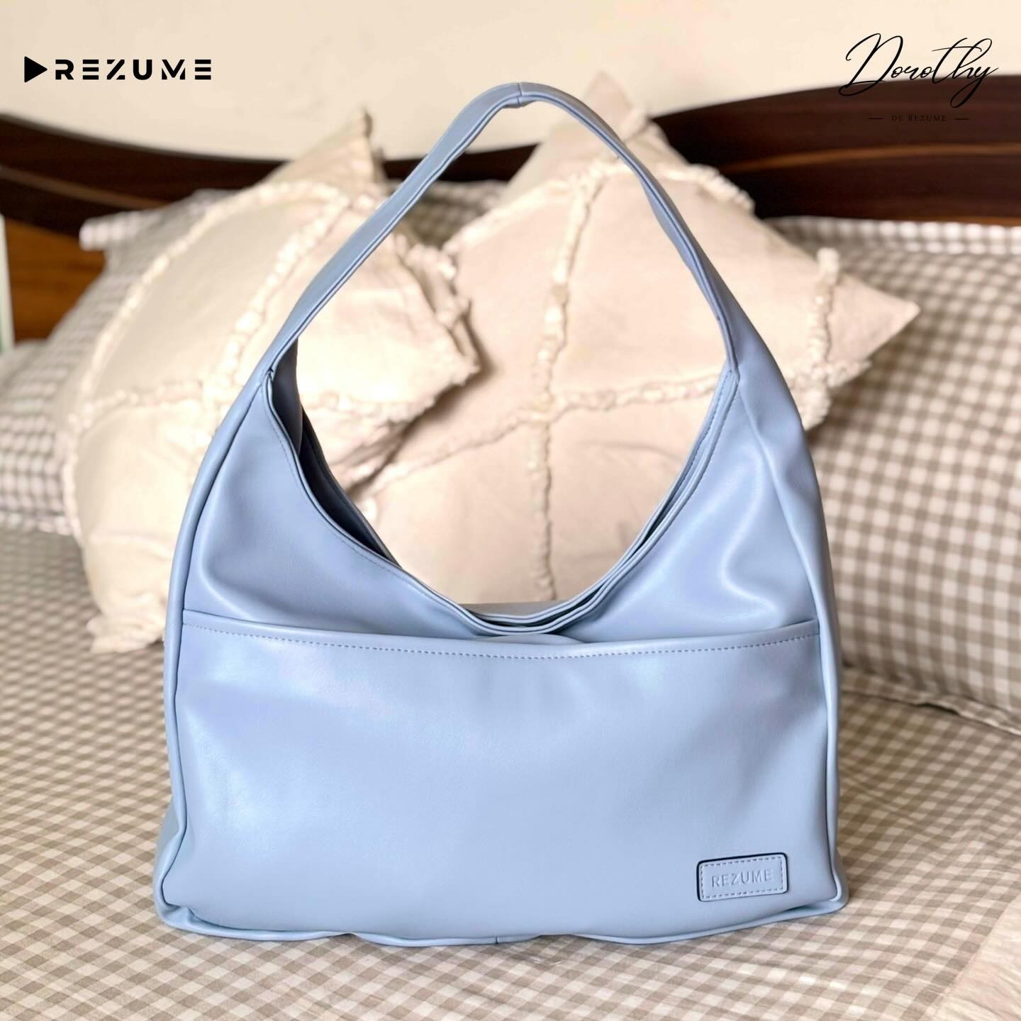 Retro Shoulder Bag (Sky Blue )