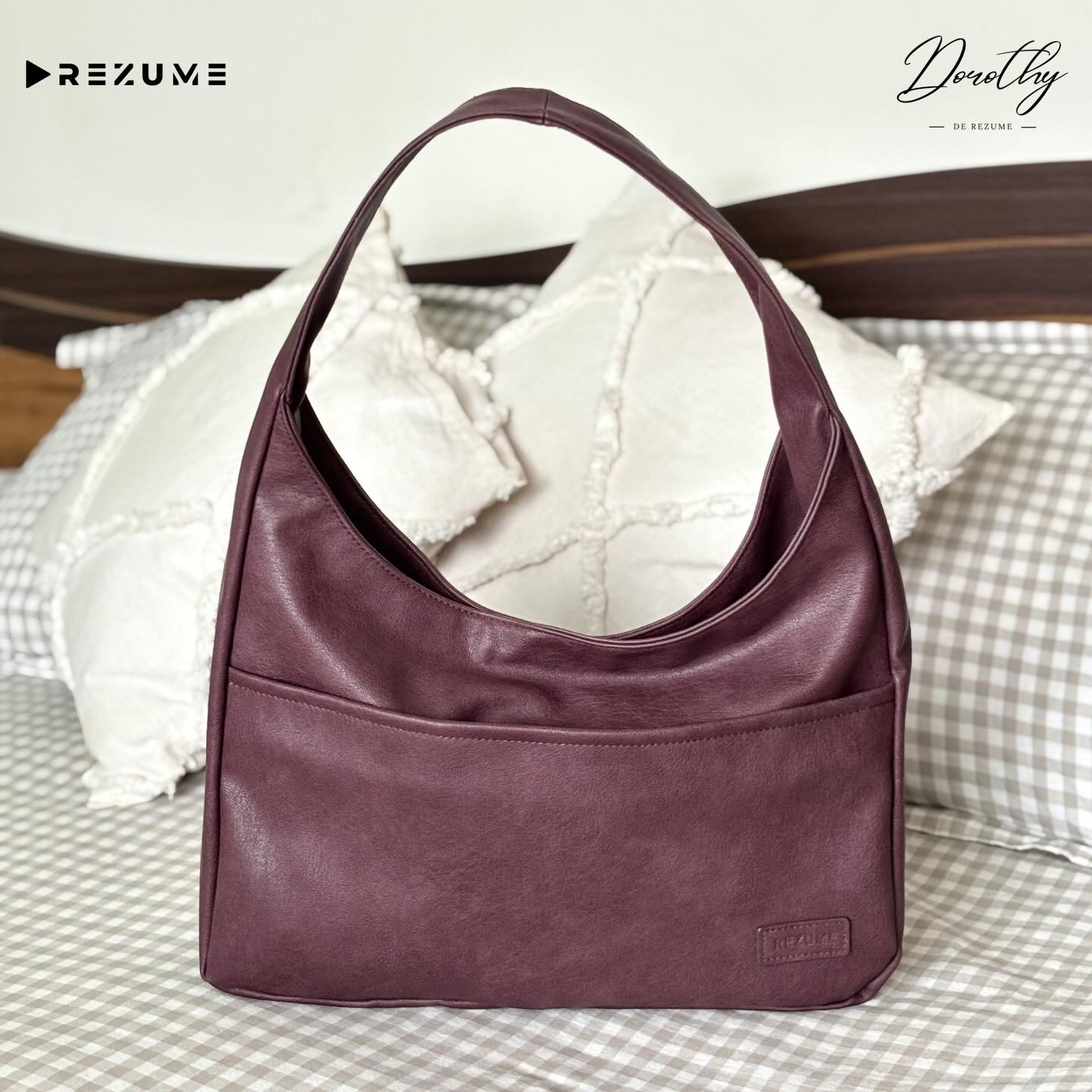 Retro Shoulder Bag (Burgundy)