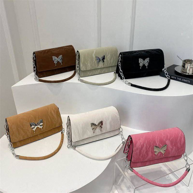 Butterfly Element Ladies Underarm Handbags New Fashion Chain Shoulder Hand Bags for Women Luxury