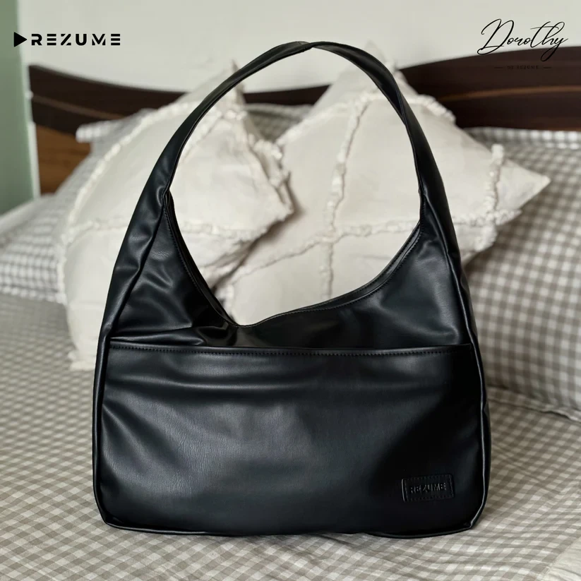 Retro Shoulder Bag - Black
