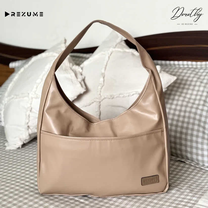 Retro Shoulder Bag - Light Beige