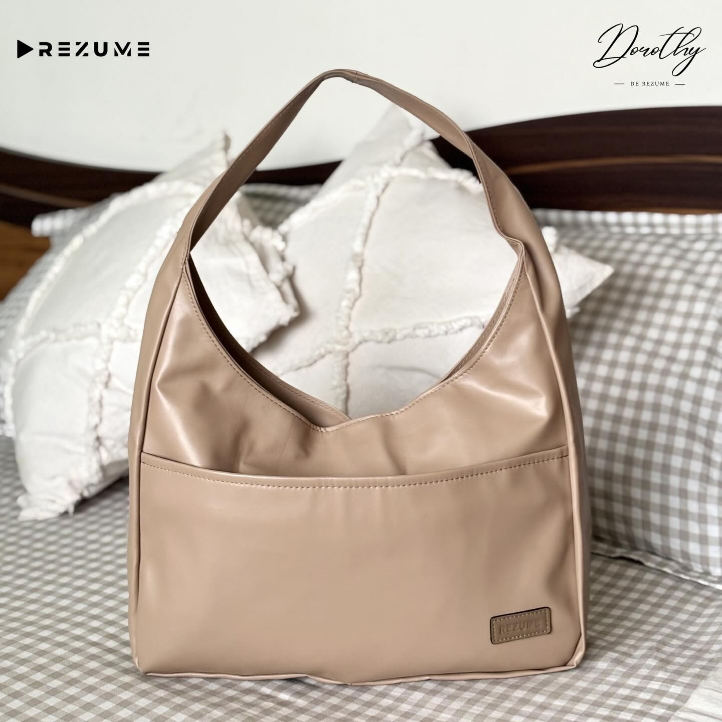 Retro Shoulder Bag (L.Beige)