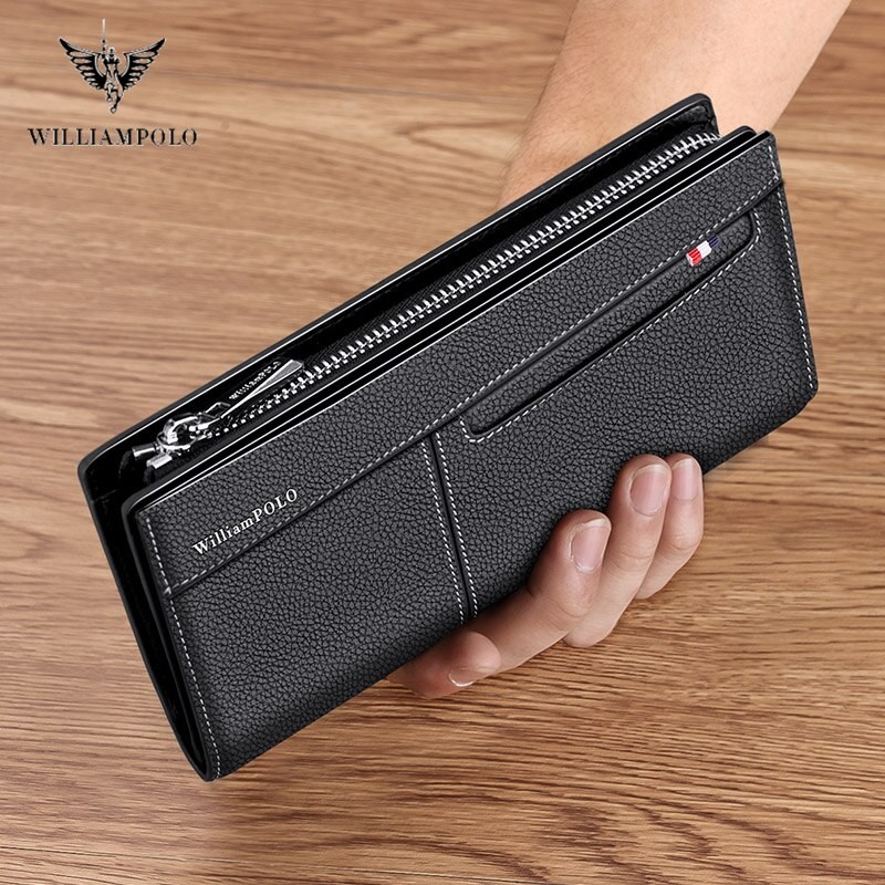 Williampolo Men Brand Clutch Bag Business Leather Wallet LLW 117